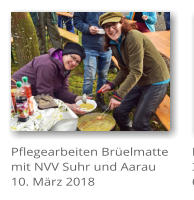 Pflegearbeiten Brelmatte mit NVV Suhr und Aarau 10. Mrz 2018